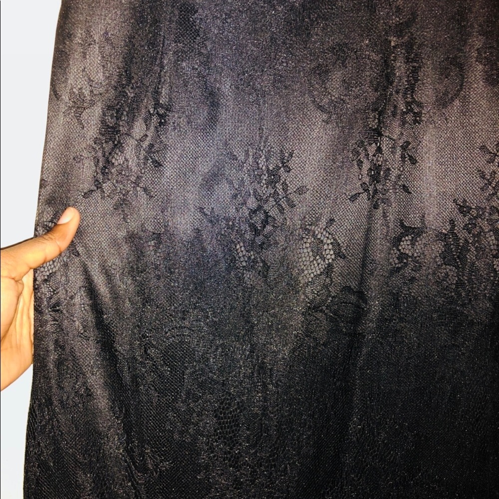 black mermaid lace prom dress